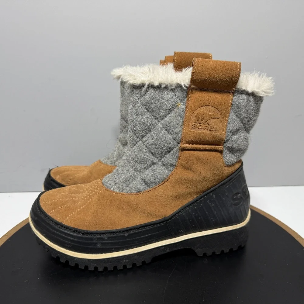 Sorel Tivoli III High Winter Boots Women Size 7 Waterproof Suede Brown Insulated